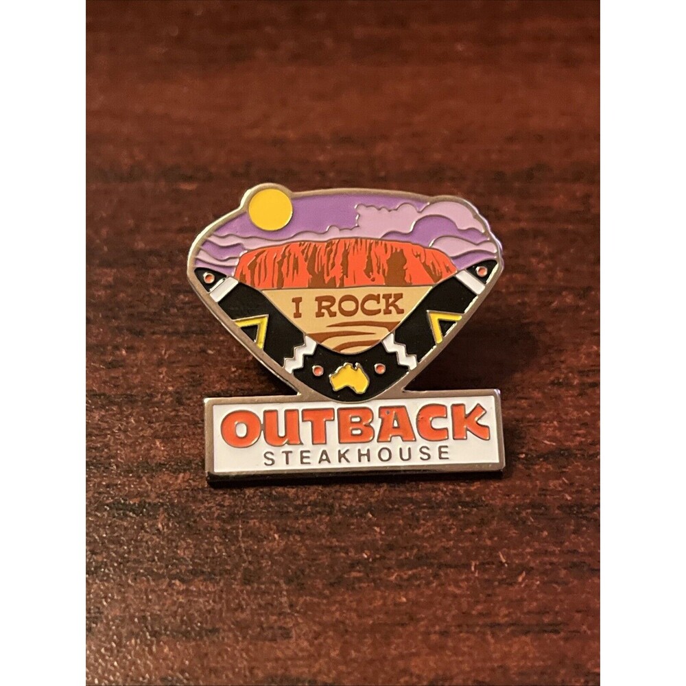 Outback Steakhouse “I Rock” Boomerang Lapel Hat Pin